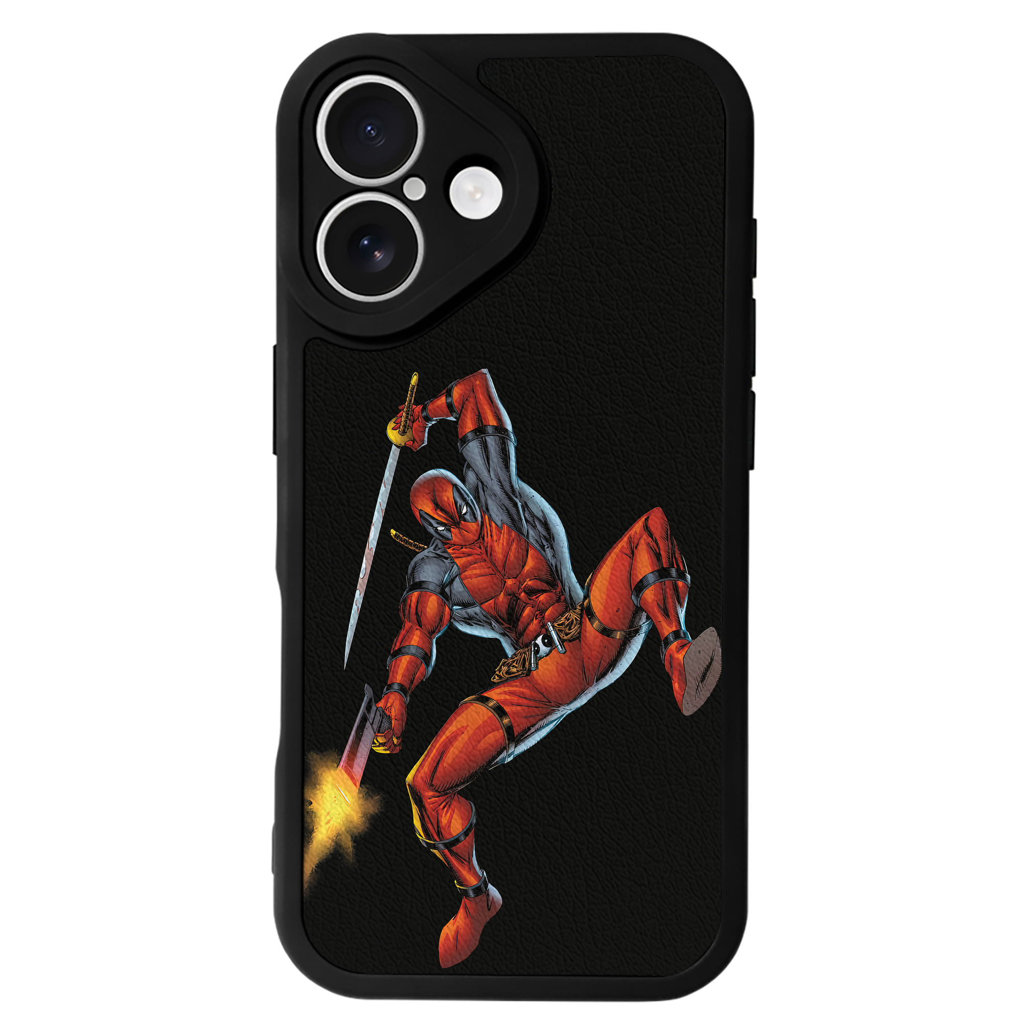 （画像用） Deadpool デッドプール 【iPhone 16シリーズ対応】シリコンスマホケース（レザー調） 材質：シリコン